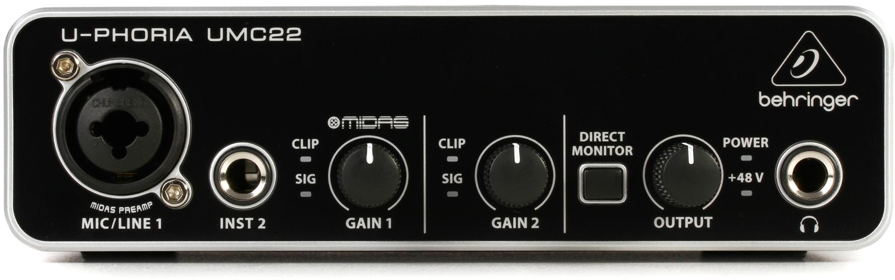 Behringer U-Phoria UMC22 USB Audio Interface-image